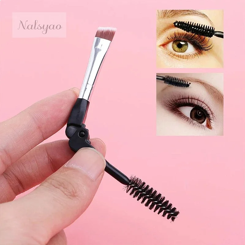 CNK Wholesale Tool Eyelash Separator Portable Mascara Applicator Duo Angled Eyebrow Brush Foldable Spoolie - Image 4