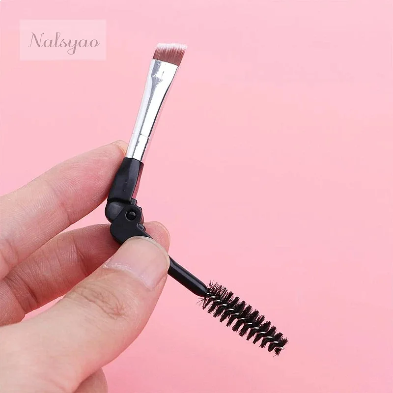 CNK Wholesale Tool Eyelash Separator Portable Mascara Applicator Duo Angled Eyebrow Brush Foldable Spoolie - Image 3