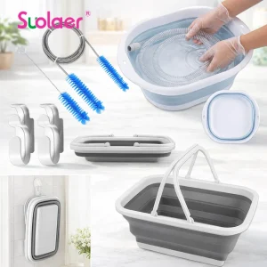 CPAP Cleaning Kit Collapsible Wash Basin With brush, Hose and CPAP Hanger, Compatible with 22mm and 15mm Hose, CPAP cleaner Kit