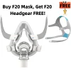 CPAP Full Face Mask Replacement Frame Compatible with AirFit F20, Cushion Elbow Assembly Set, Bonus Premium HighQuality Headgear