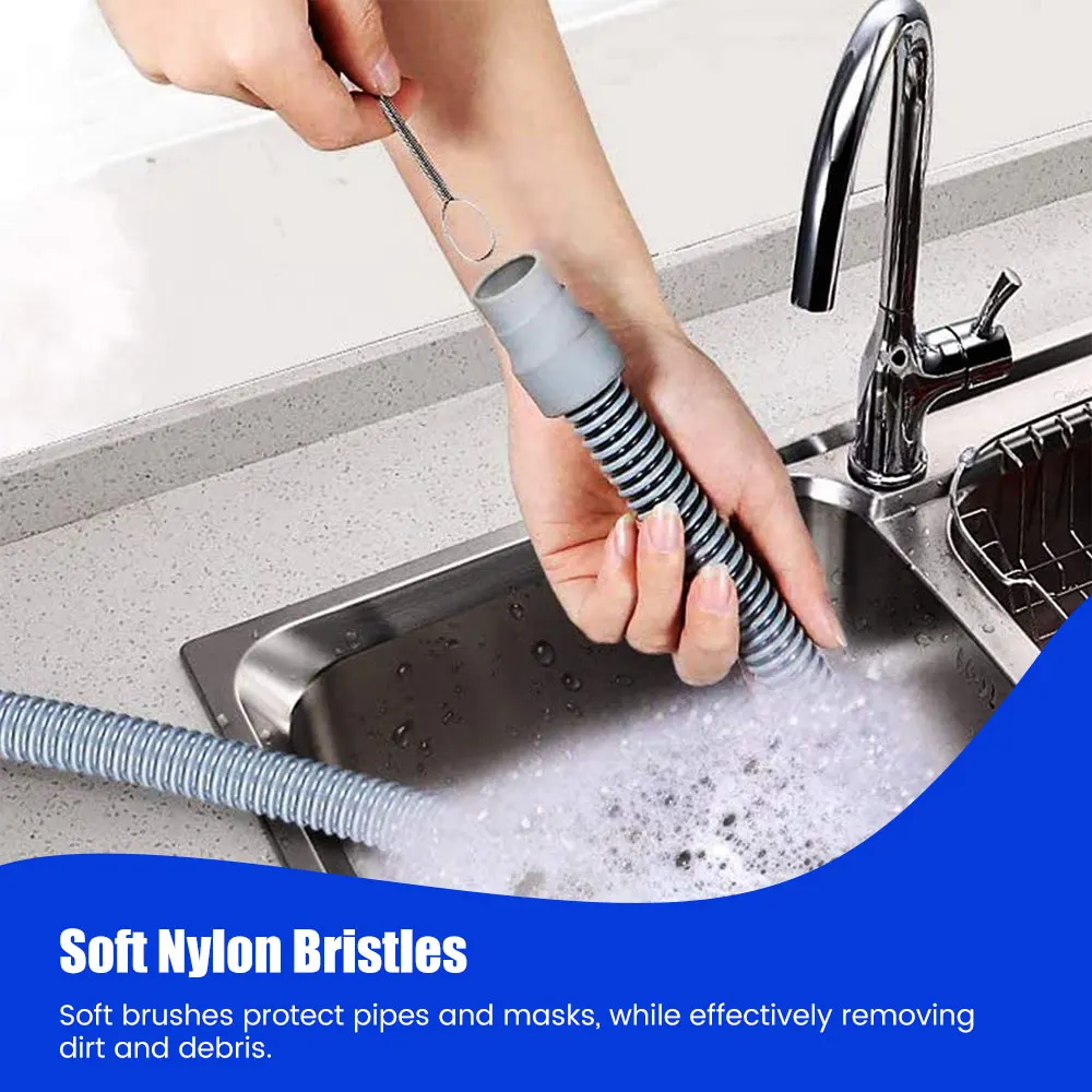 CPAP Hose Cleaning Brush CPAP Tube Mask Brush Suitable for Cleaning 7 Feet Tubing and 22mm 19mm Diameter Tubing Dual Brush Heads - Image 5