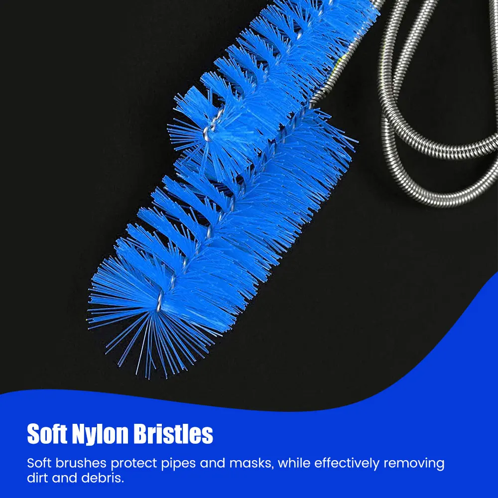 CPAP Hose Cleaning Brush CPAP Tube Mask Brush Suitable for Cleaning 7 Feet Tubing and 22mm 19mm Diameter Tubing Dual Brush Heads - Image 3