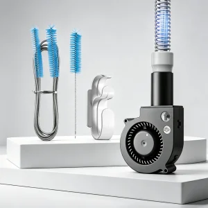 CPAP Hose Dryer Fan Tubing Duct Cleaning Airflow Blower Cleaner Drying After Wash & Tube Cleaning Dual Heads Brush & Hanger Hook