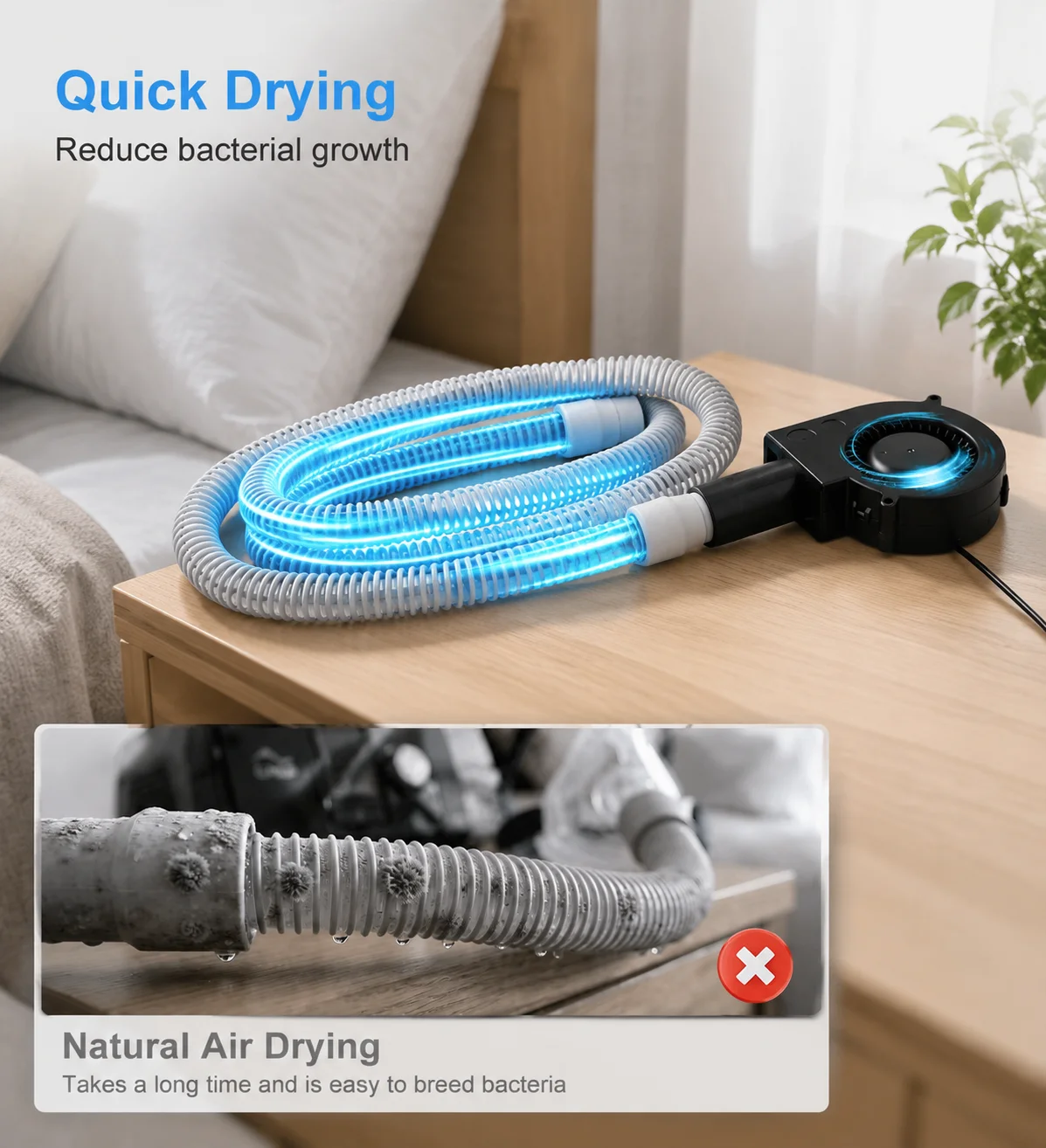 CPAP Hose Dryer for Universal 22mm Tubing, CPAP Tube Dryer CPAP Tube Cleaner Blower Fan for Airsense Tubes, Hoses Drying Quick
