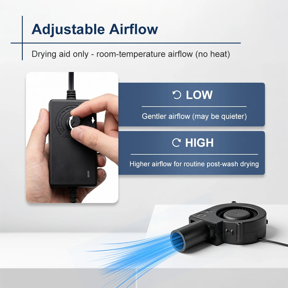CPAP Hose Tubing Dryer & Cleaning Brush Set, Blower Fan & Hose Cleaner for Most Tubing, Easy-to-Use Device for Efficient Drying - Image 2