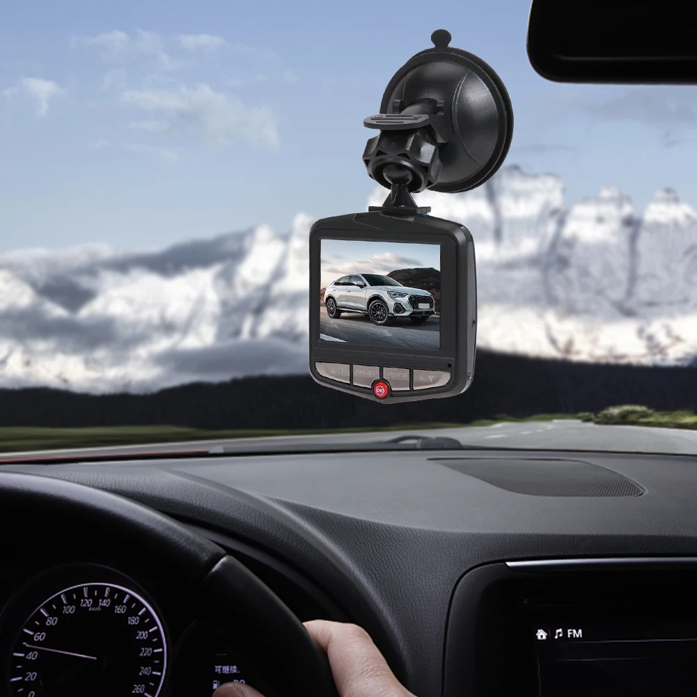Car Camcorder Loop Recording Dash Cam Suction Cup HD 1080P Car DVR Night Vision 2.4 Inch LCD Screen Motion Detection G-Sensor - Image 2