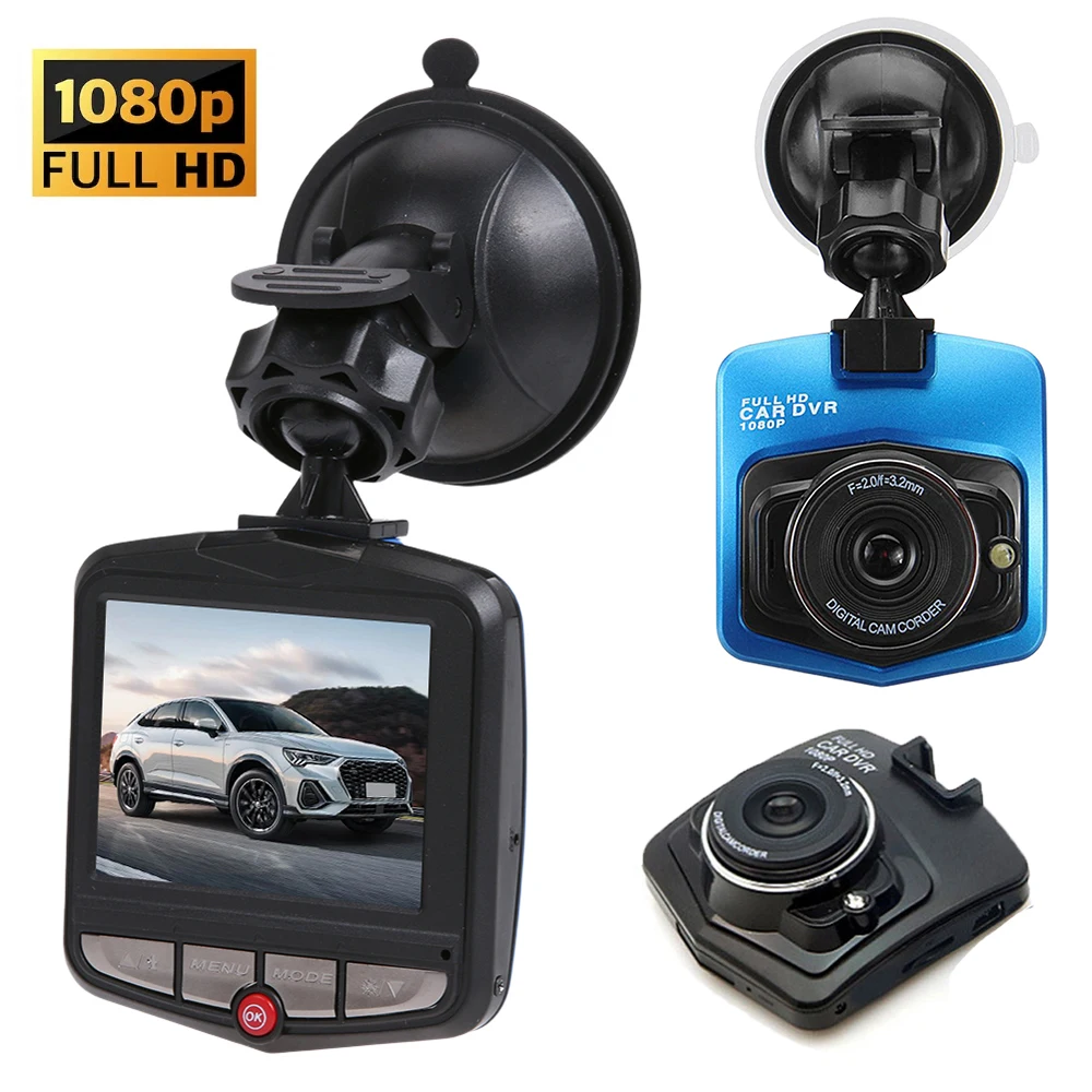 Car Camcorder Loop Recording Dash Cam Suction Cup HD 1080P Car DVR Night Vision 2.4 Inch LCD Screen Motion Detection G-Sensor