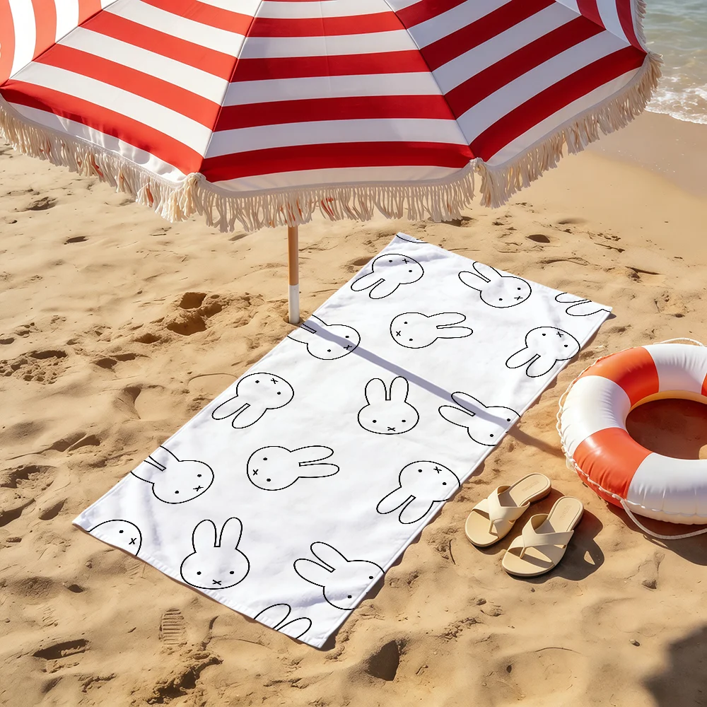 Cartoon Bunny Rabbit Cute M-Miffy n-nijntje soft Dry Beach Towels Trip Towel swim Summer Holiday Vacation bathing Pool Camp Gift - Image 2