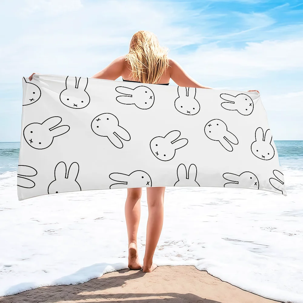 Cartoon Bunny Rabbit Cute M-Miffy n-nijntje soft Dry Beach Towels Trip Towel swim Summer Holiday Vacation bathing Pool Camp Gift - Image 5