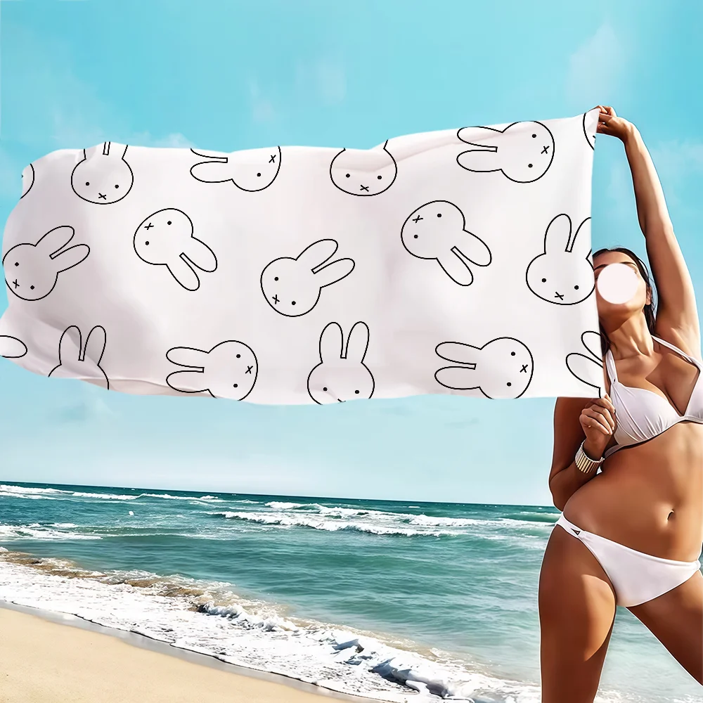 Cartoon Bunny Rabbit Cute M-Miffy n-nijntje soft Dry Beach Towels Trip Towel swim Summer Holiday Vacation bathing Pool Camp Gift - Image 4