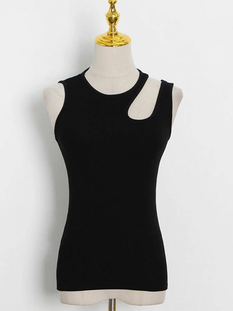 Casual y2k White Cut Out Women's T Shirt Sleeveless Slim T Shirts Female Clothing 2024 Summer Fashion crop top women camisetas - Image 6