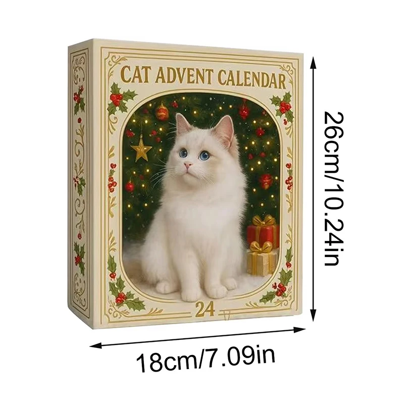Cat Advent Calendar 2026 24 Days Christmas Countdown with 24Pcs 2D Acrylic Cute Kitten Tree Decoration for Xmas Cat Lovers Gifts - Image 6