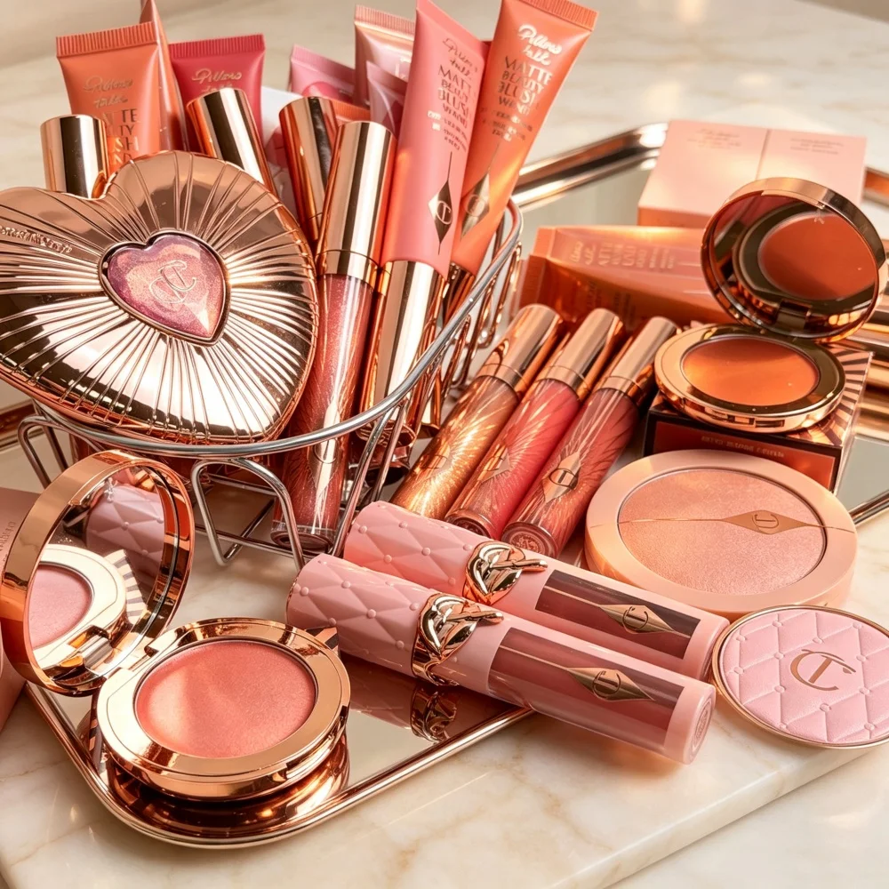 Charlotte Tilbury 7 Colors Lip Liner Lip Gloss Hydrating Lipstick Setting Powder Shine CT 12 Colors Eyeshadow Palette Love Blush - Image 2