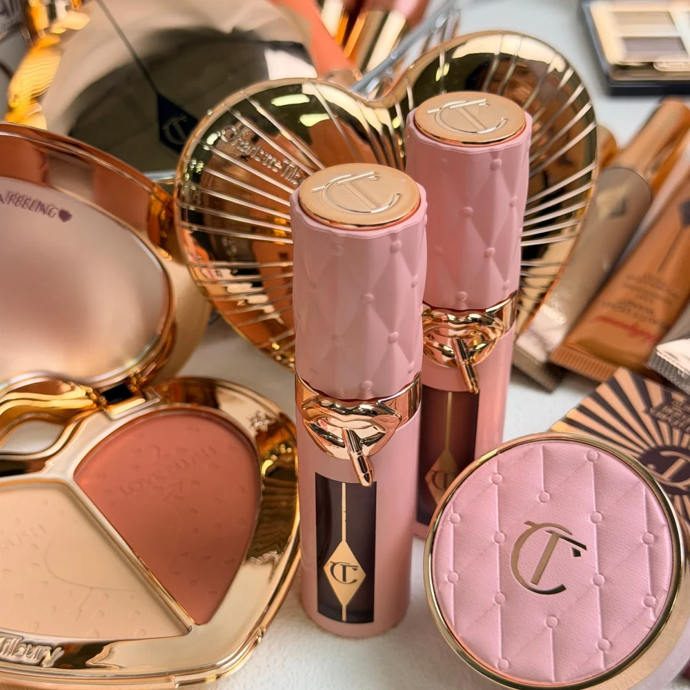 Charlotte Tilbury 7 Colors Lip Liner Lip Gloss Hydrating Lipstick Setting Powder Shine CT 12 Colors Eyeshadow Palette Love Blush - Image 6