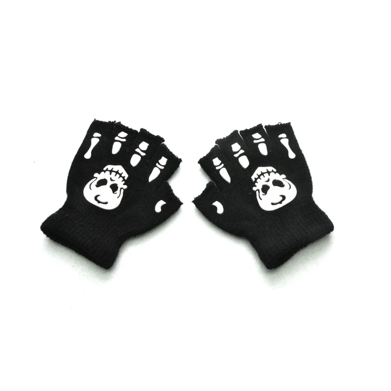 Children Kids Halloween Gloves Luminous Skull Baby Boys Girls Winter Warm Gloves Kids Mittens Gloves For Halloween Gift - Image 6