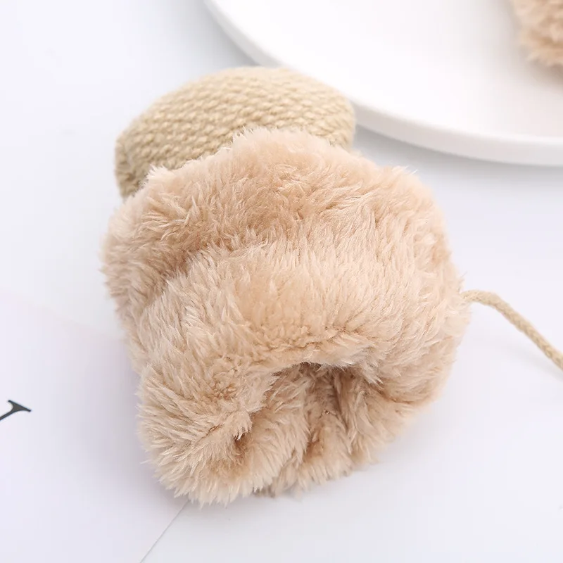 Children Knitted Gloves Winter Thick Warm Cashmere Kids Kindergarten Solid Color Full Finger Gloves Mitten For 1-3 Years - Image 3