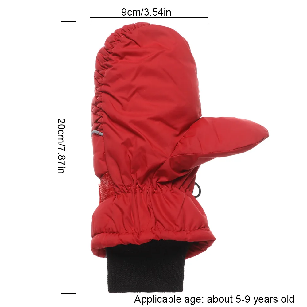 Children Ski Gloves Winter Thicken Warm Boys Girls Full Finger Mittens Non-slip Adjustable Windproof Waterproof For 5-9Y Kids - Image 6