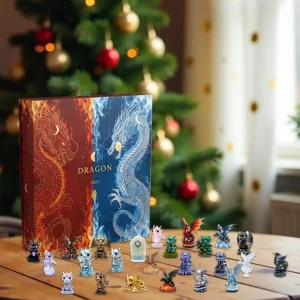 Christmas Calendar Advent 2025 Cute 2D Acrylic 24 Days Party Favors Dragon Ornament Countdown Calendar for Kids Birthday Gift