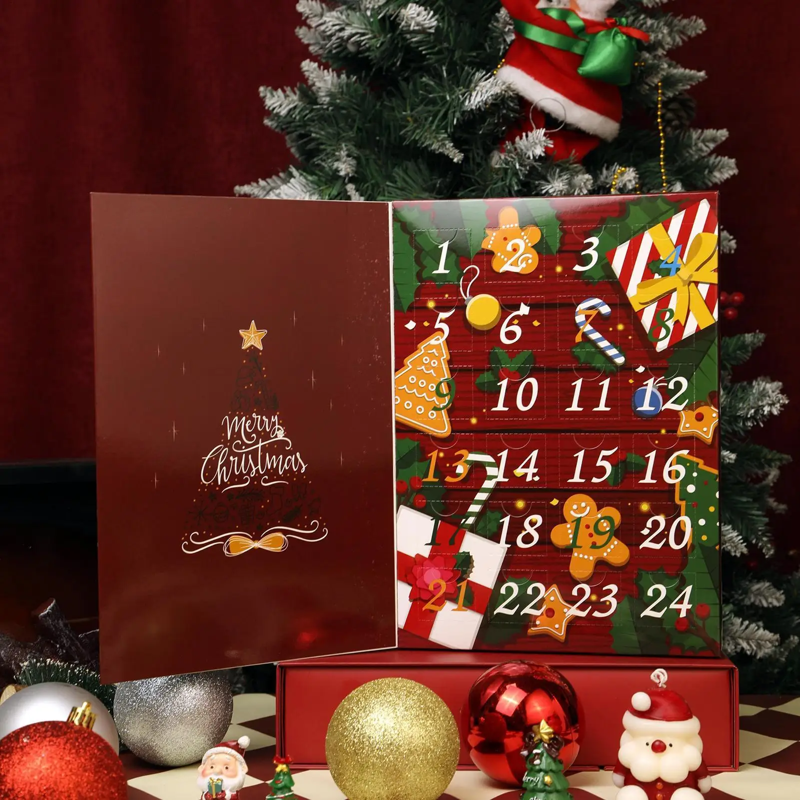 Christmas Countdown Calendar Boxes 24 Days Fillable Reusable Kids Christmas Countdown advent Calendar Empty DIY Gift Box - Image 4