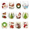 Christmas Embossed Glass Cup 3D Santa Claus Reindeer for SNOWMAN Tree Holiday Drinkware Festive Winter Gift