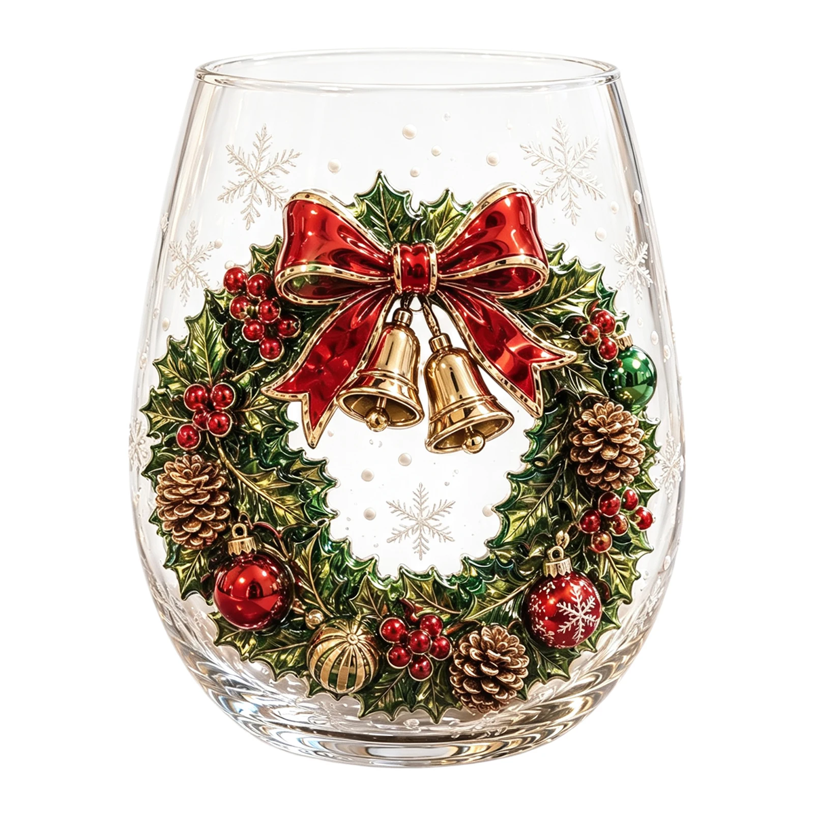Christmas Embossed Glass Cup 3D Santa Claus Reindeer for SNOWMAN Tree Holiday Drinkware Festive Winter Gift - Image 5