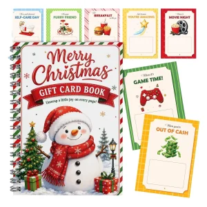 Christmas Gift Card Book Seven Page Holiday Gift Card Holder Organizer for Teens Adults Kids Christmas Gift