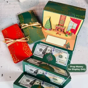 Christmas Gift Money Bag New Year Pop Up Greetings Card Christmas Surprise Gifts Xmas Tree Hanging Gift Pocket Bags Navidad