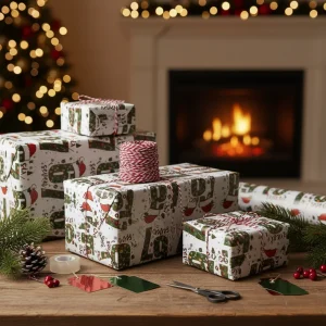 Christmas Gift Wrap Paper 90cm Long Roll Width Fun Holiday Party Creative Present Wrapping Paper For Family Office Party Gift