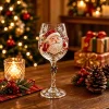 Christmas Glass Art Goblet New Wine Glass Decorative Stemware Holiday Drinking Cup For Home Party Table Bar Xmas Gift Art Design