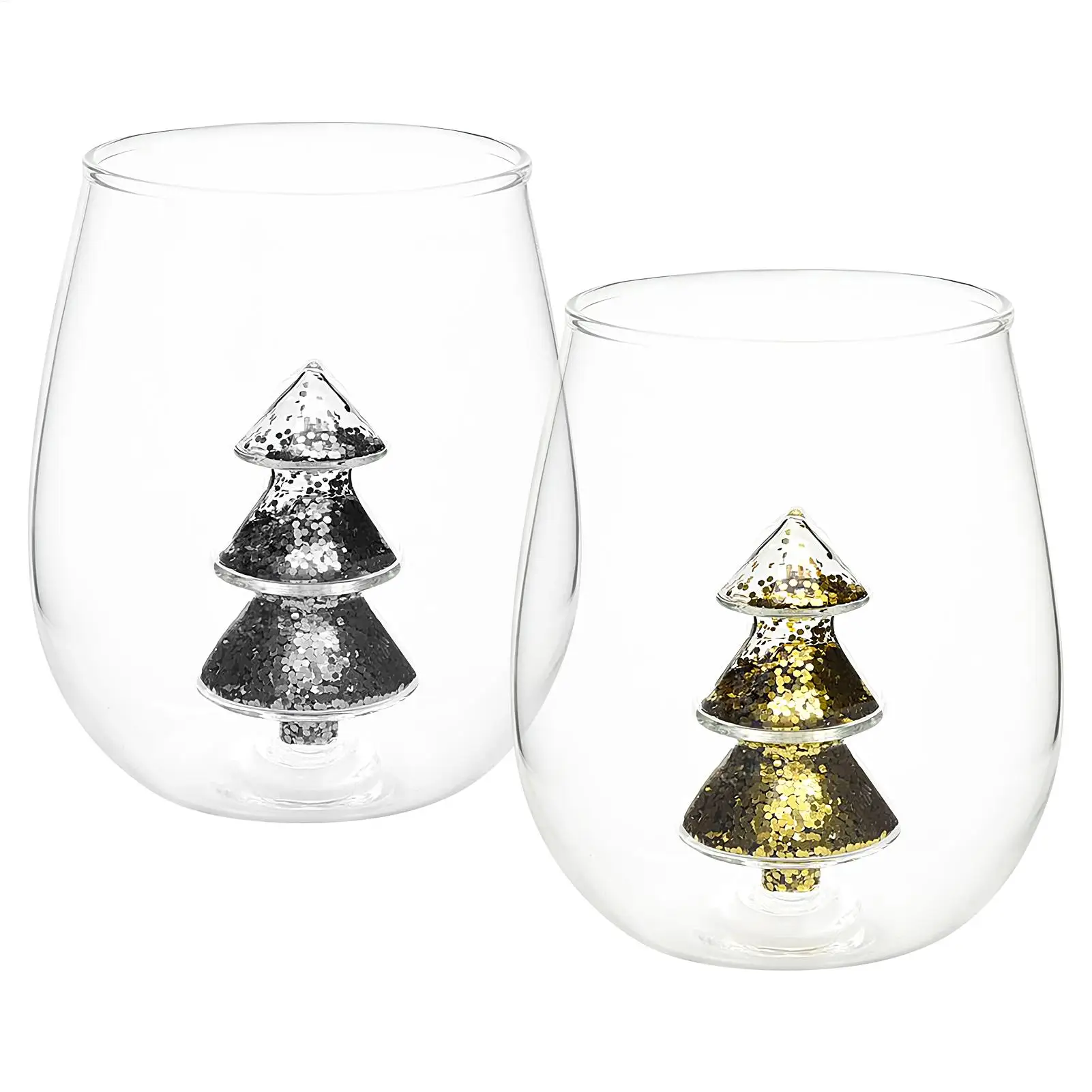 Christmas Glasses Drinkware Anti-Tip Christmas Tree Inside Mug Wine Glasses Coffee Cups Drinking Coffee Milk Mug Lover Gift - Image 2