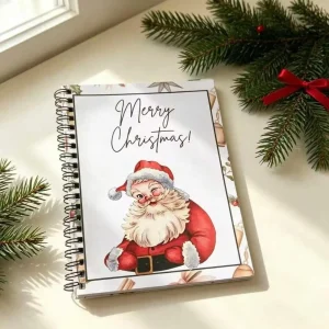Christmas Handmade Gift Cards Book Spiral Bound 12 Colorful Inserts Cards for Family Friends Teachers Party Christmas Decoration
