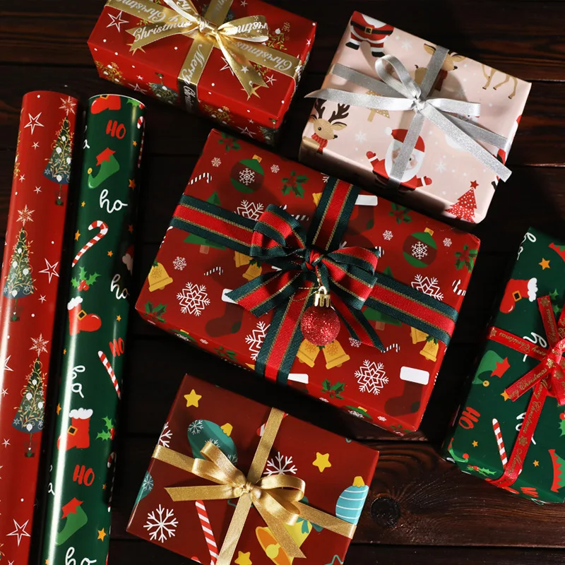 Christmas Packaging Paper Elegant Gift Wrapping Paper Santa Claus Gift Paper Versatile For Special Occasions Gifts Gift Wrapping - Image 2