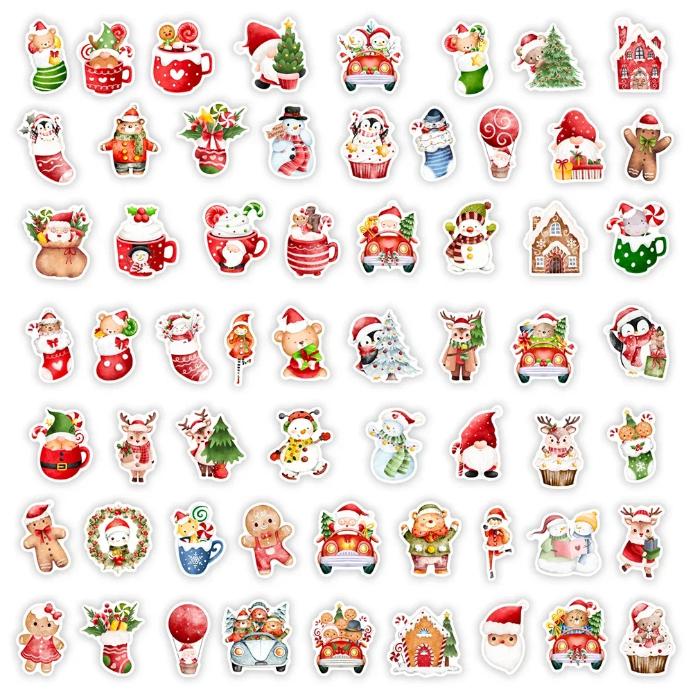 Christmas Santa Claus Stickers Kawaii Animals Holiday DIY Gift Toys Waterproof Decal for Laptop Phone Luggage Bottles Decorative - Image 6