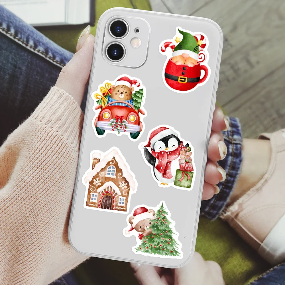 Christmas Santa Claus Stickers Kawaii Animals Holiday DIY Gift Toys Waterproof Decal for Laptop Phone Luggage Bottles Decorative - Image 3