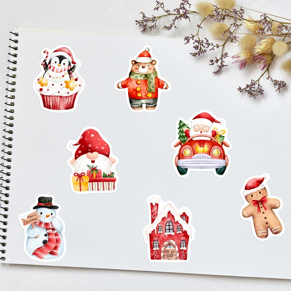 Christmas Santa Claus Stickers Kawaii Animals Holiday DIY Gift Toys Waterproof Decal for Laptop Phone Luggage Bottles Decorative - Image 4