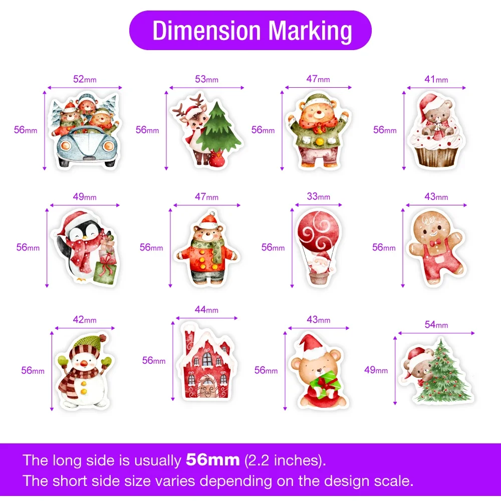Christmas Santa Claus Stickers Kawaii Animals Holiday DIY Gift Toys Waterproof Decal for Laptop Phone Luggage Bottles Decorative - Image 5