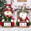 Christmas calendar Santa figurine decorative item wooden creative home decoration snowman holiday tabletop ornament hotel