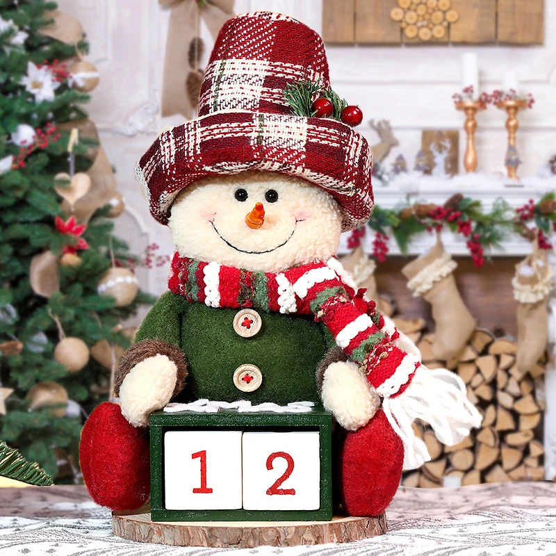 Christmas calendar Santa figurine decorative item wooden creative home decoration snowman holiday tabletop ornament hotel - Image 3