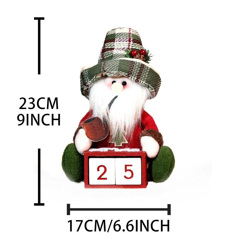 Christmas calendar Santa figurine decorative item wooden creative home decoration snowman holiday tabletop ornament hotel - Image 4