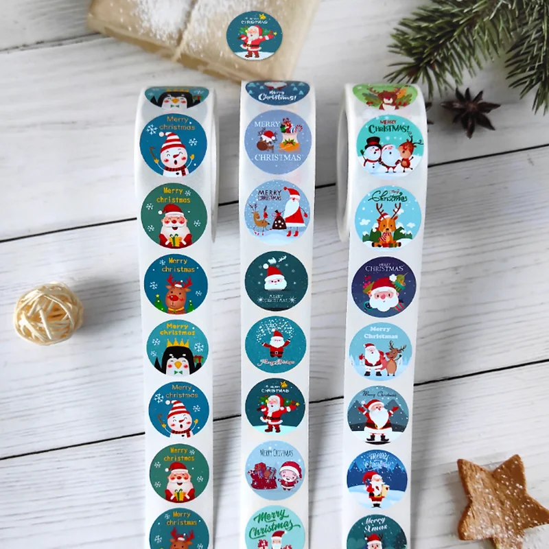 Christmas gift stickers decorative sealing sticker Merry Christmas Reward Self-adhesive labels Day party - Image 5
