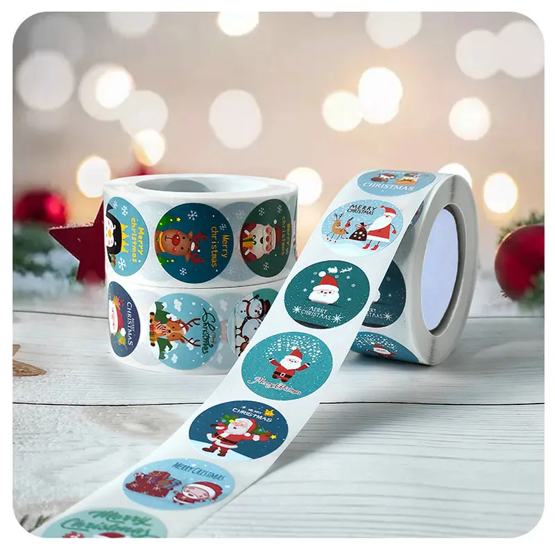 Christmas gift stickers decorative sealing sticker Merry Christmas Reward Self-adhesive labels Day party