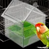 Clear Bird Feeder Parakeet Water Feeder Transparent Bath Tub Water Food Dish for Finch Hummingbird Patio Balcony Fence Garden