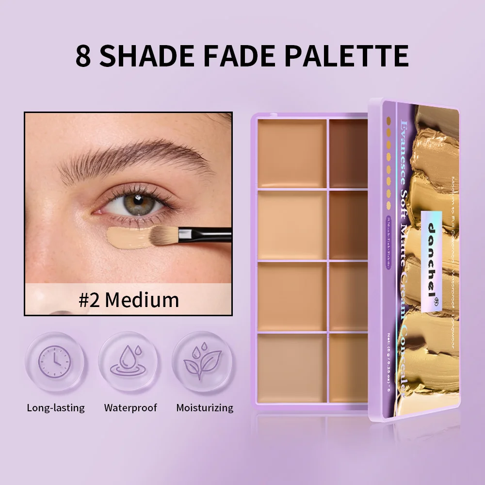 Concealer Palette Waterproof Long-lasting Foundation Matte Moisturizing Lightweight Breathable Look Multi-shade Concealer Disk - Image 2
