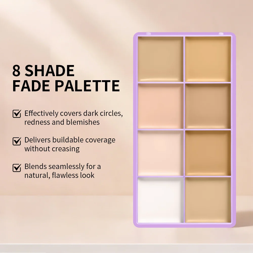Concealer Palette Waterproof Long-lasting Foundation Matte Moisturizing Lightweight Breathable Look Multi-shade Concealer Disk - Image 3