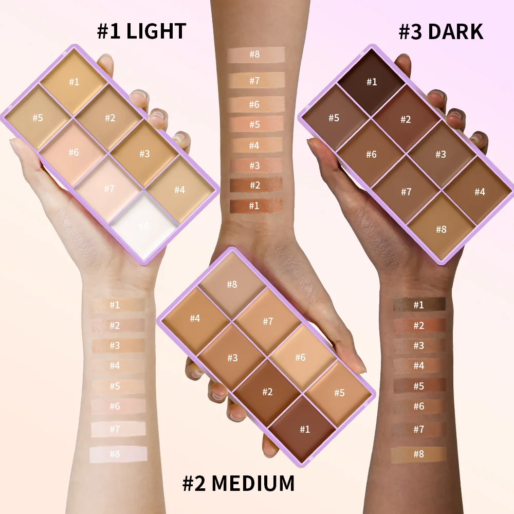 Concealer Palette Waterproof Long-lasting Foundation Matte Moisturizing Lightweight Breathable Look Multi-shade Concealer Disk - Image 5