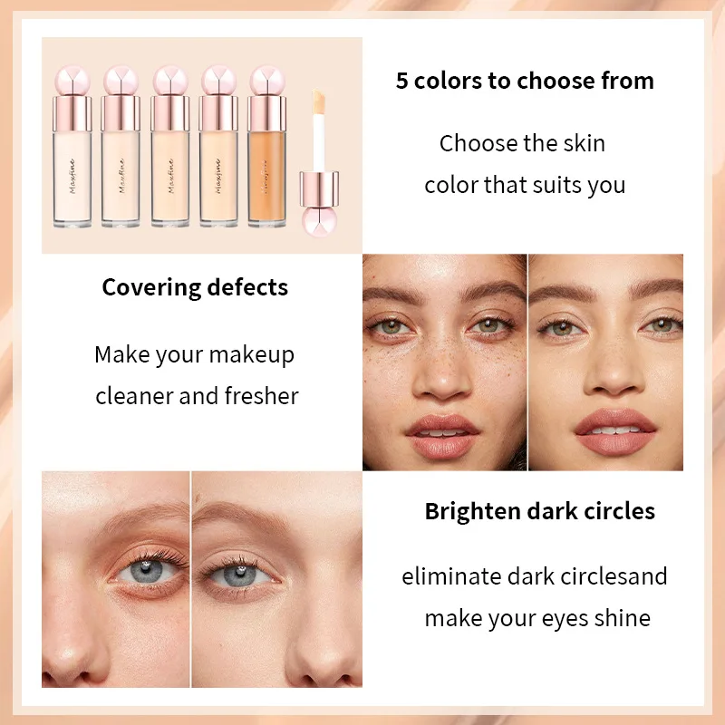 Concealer with Pore Blurring Moisturizing Oil Control Long Lasting Sweat Resistant Non Transfer for Covering Facial Blemishes - Image 3