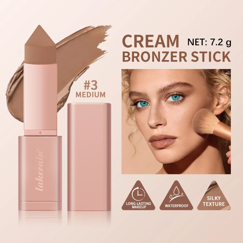 Cream Bronzer Stick and Contour Stick Bronzing Contouring Instant Highlights Dark Circles Face Contour Facial Foundation Makeup - Image 3