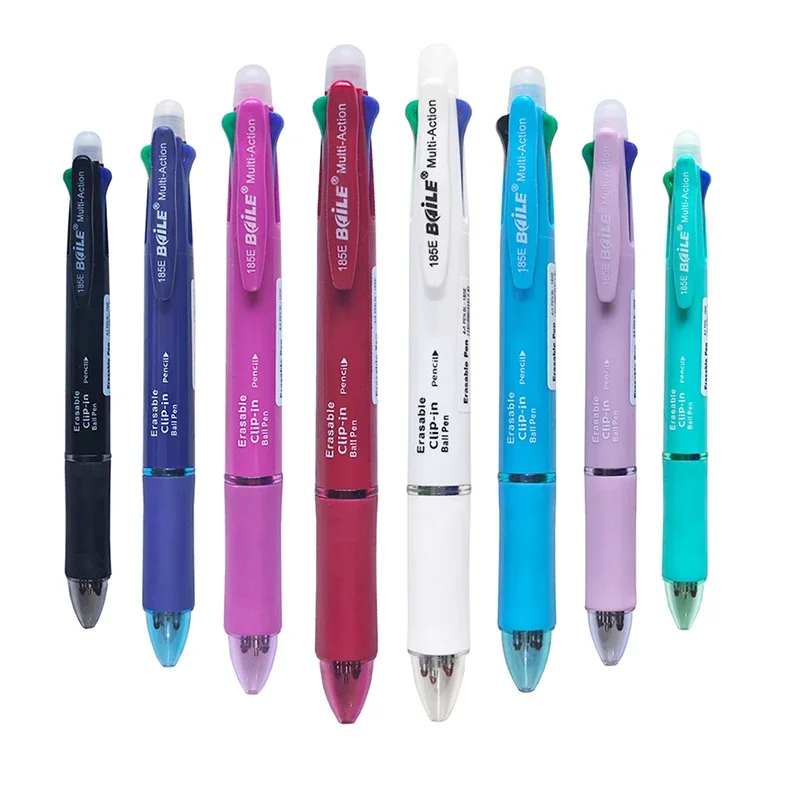 Creative 5 In 1 Erasable Gel Pen 0.7mm Blue Black Red Green Magic Refills 0.5mm Mechanical Pencil Writing Painting Stationery - Image 4