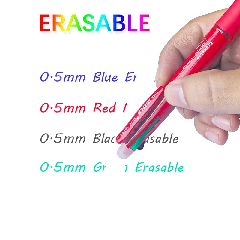 Creative 5 In 1 Erasable Gel Pen 0.7mm Blue Black Red Green Magic Refills 0.5mm Mechanical Pencil Writing Painting Stationery - Image 5