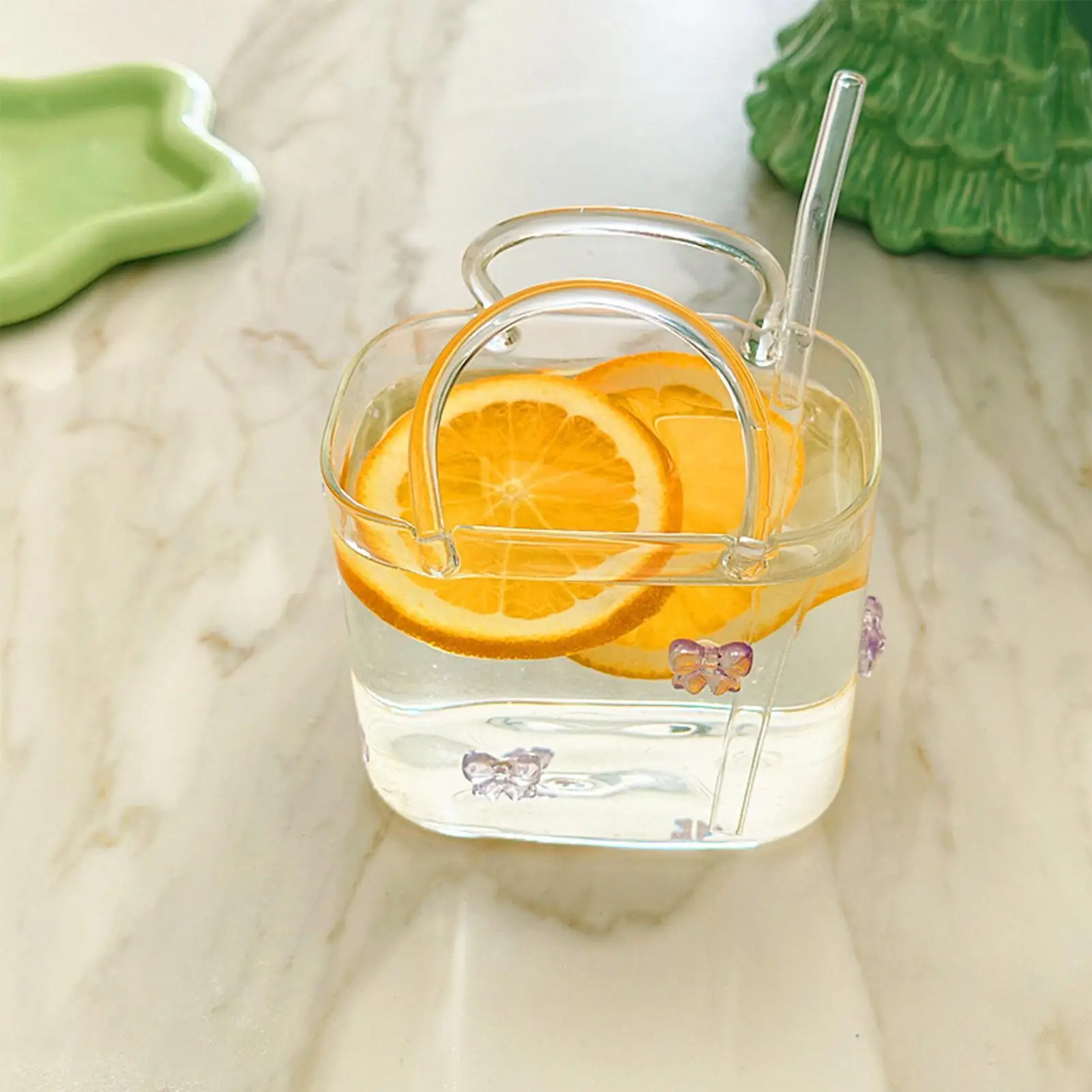 Creative Cocktail Glass Coffee Cup Handbag Glass Cup Funny Fruit Wine Glass Cups Bag Glass Drinking Cup Family Special Drink